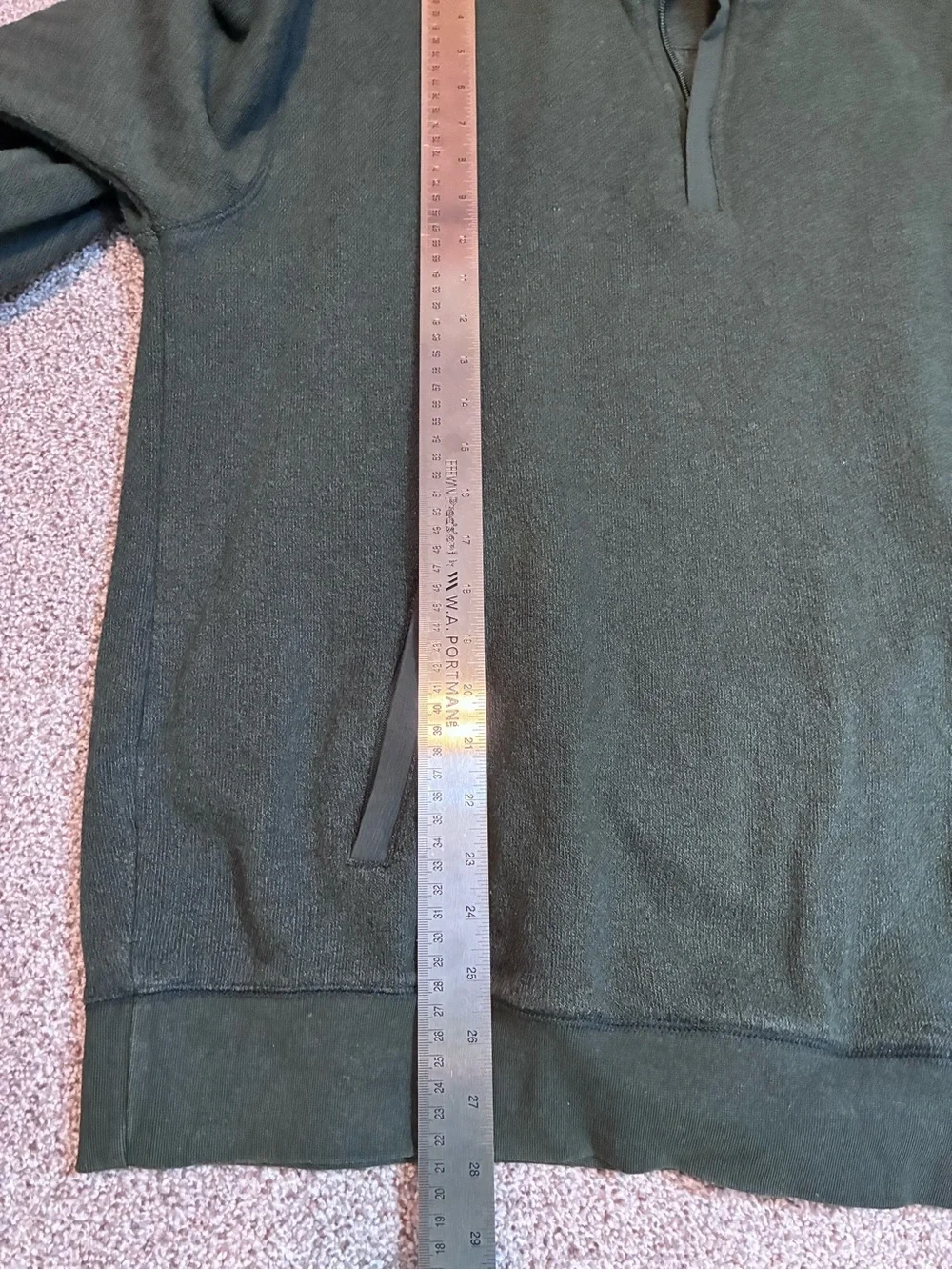 Orvis Men’s Large Green Quarter Zip Pullover Cotton Blend Outdoor Sweater
